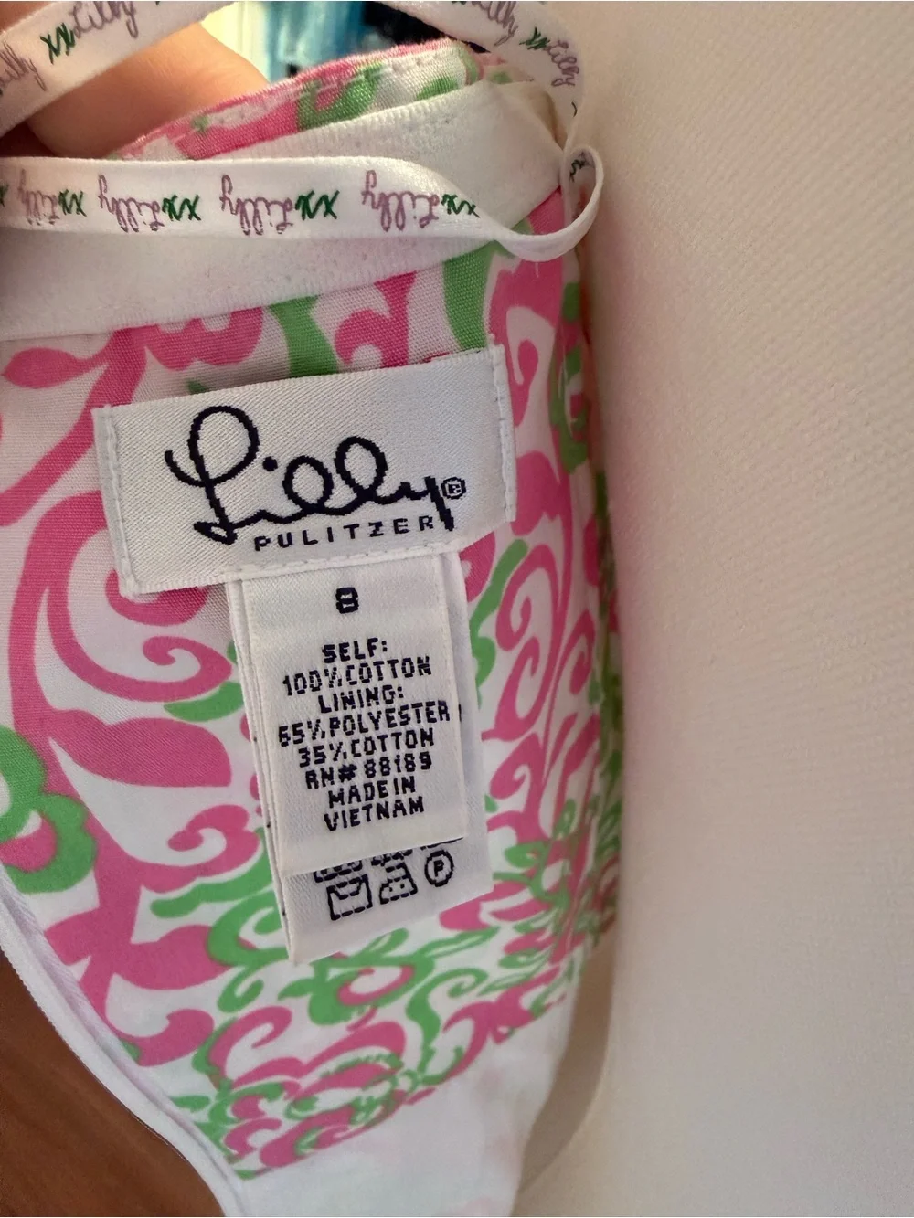 Fun Strapless Pink & Green Printed Sundress - Picture 2 of 5